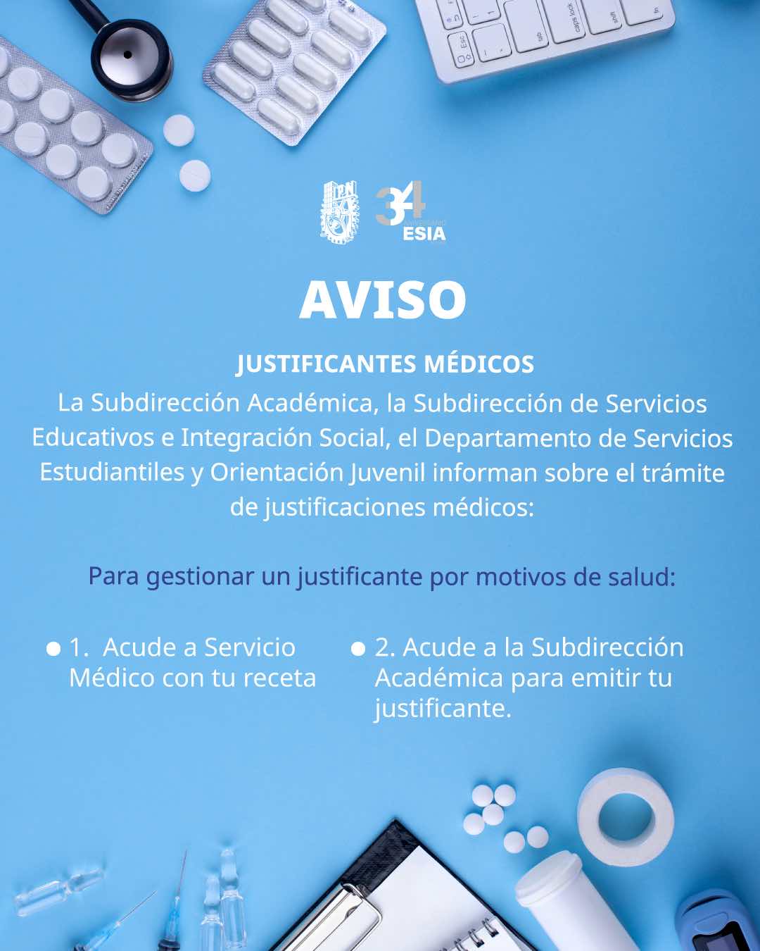 Trámite de Justificantes Médicos para alumnos de ESIA Ticomán